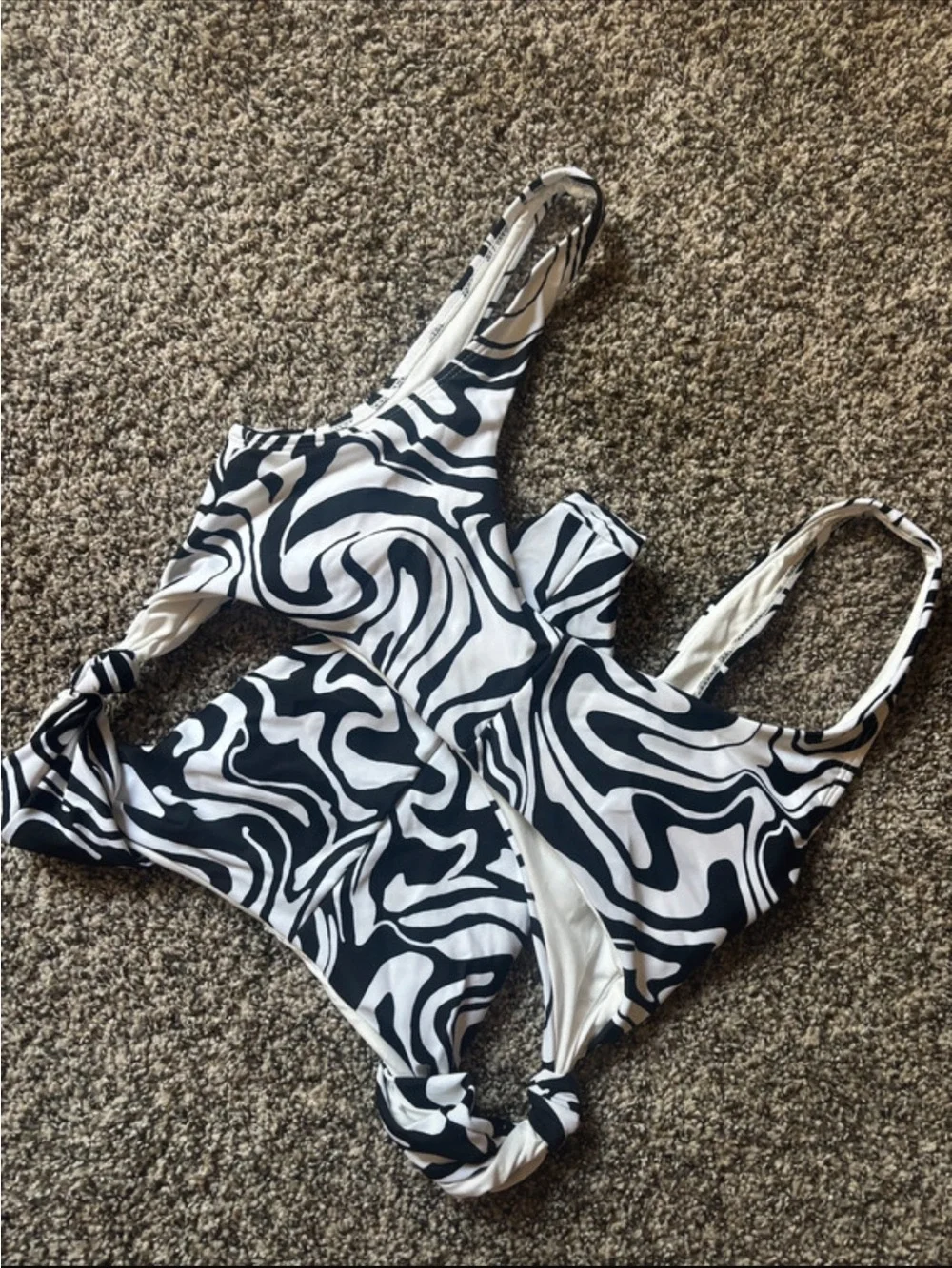 Zebra Print One Piece Bathing Suit